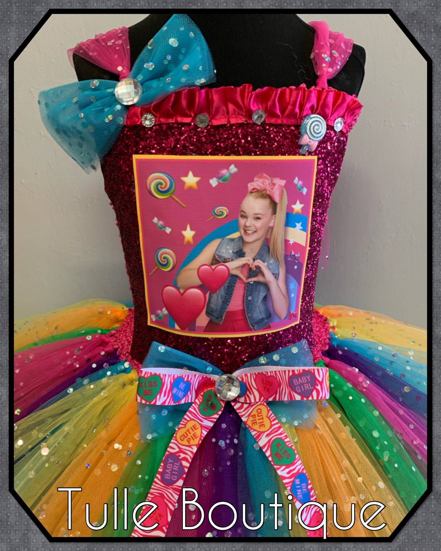 Jojo Siwa rainbow birthday party tutu dress