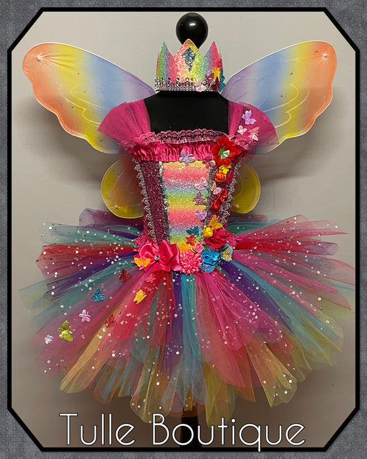 LILLIE. Magical Rainbow fairy princess tutu birthday party dress