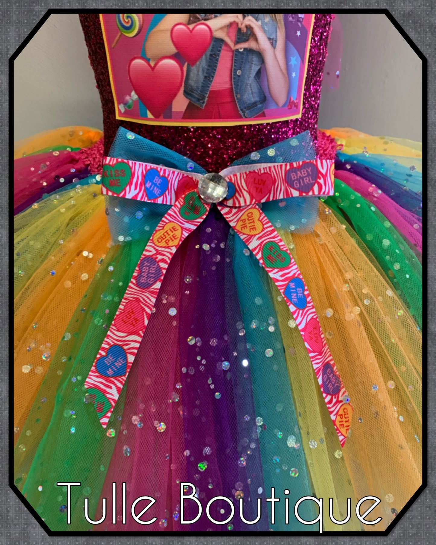 Jojo Siwa rainbow birthday party tutu dress