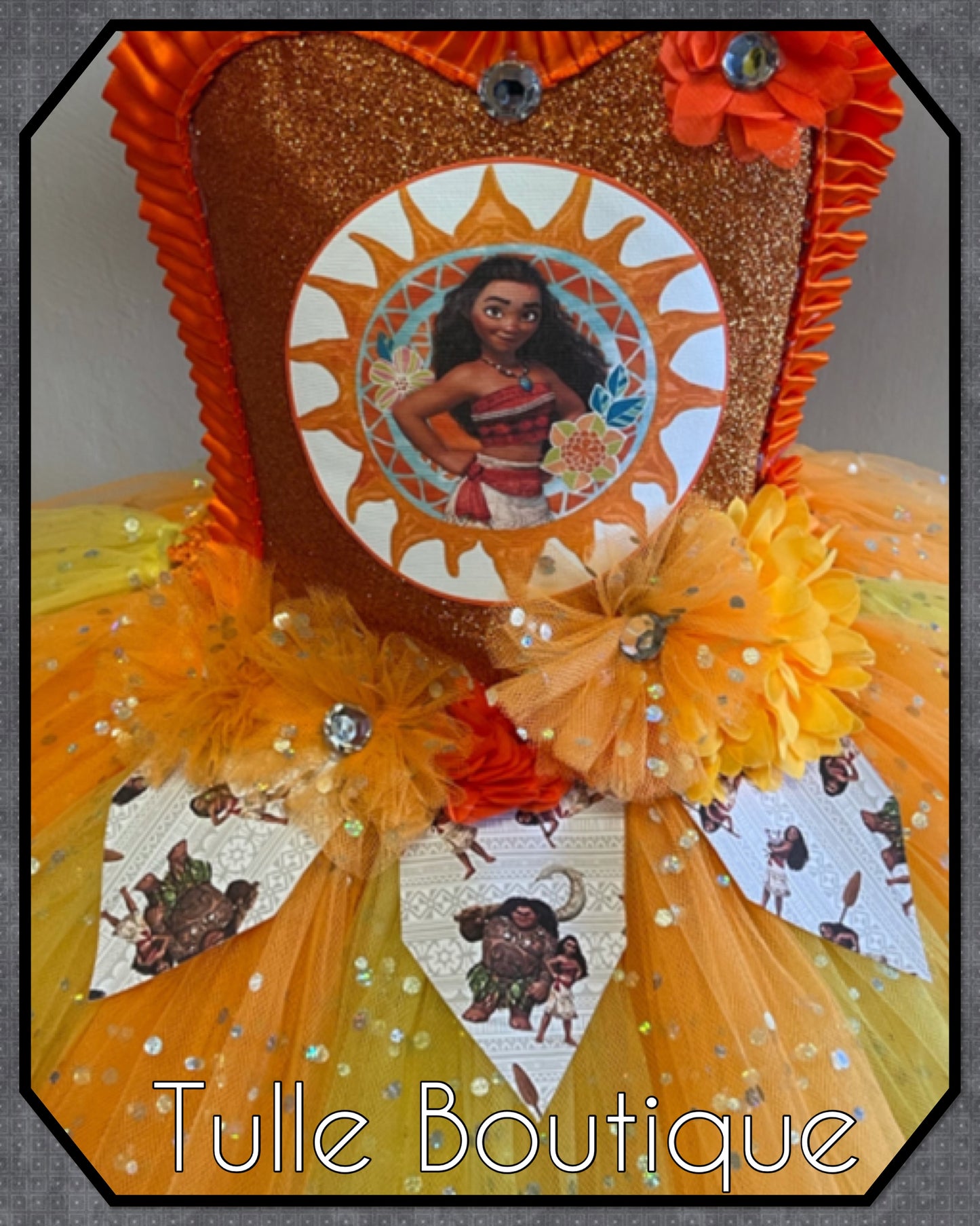 Hawaiian princess moana tutu birthday party dress