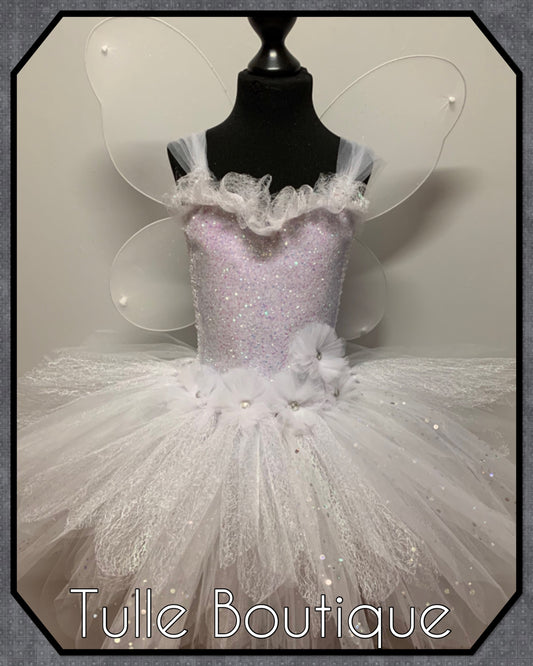 LIZA.Enchanted White Christmas fairy party tutu dress