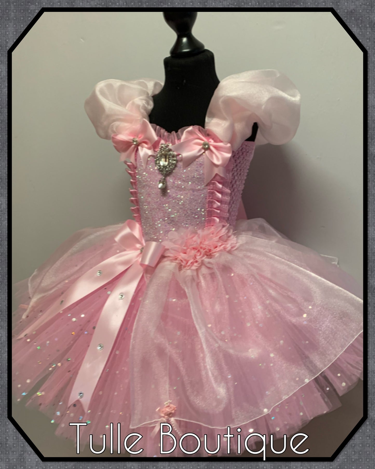 Girls Baby pink Princess organza ballgown tutu dress
