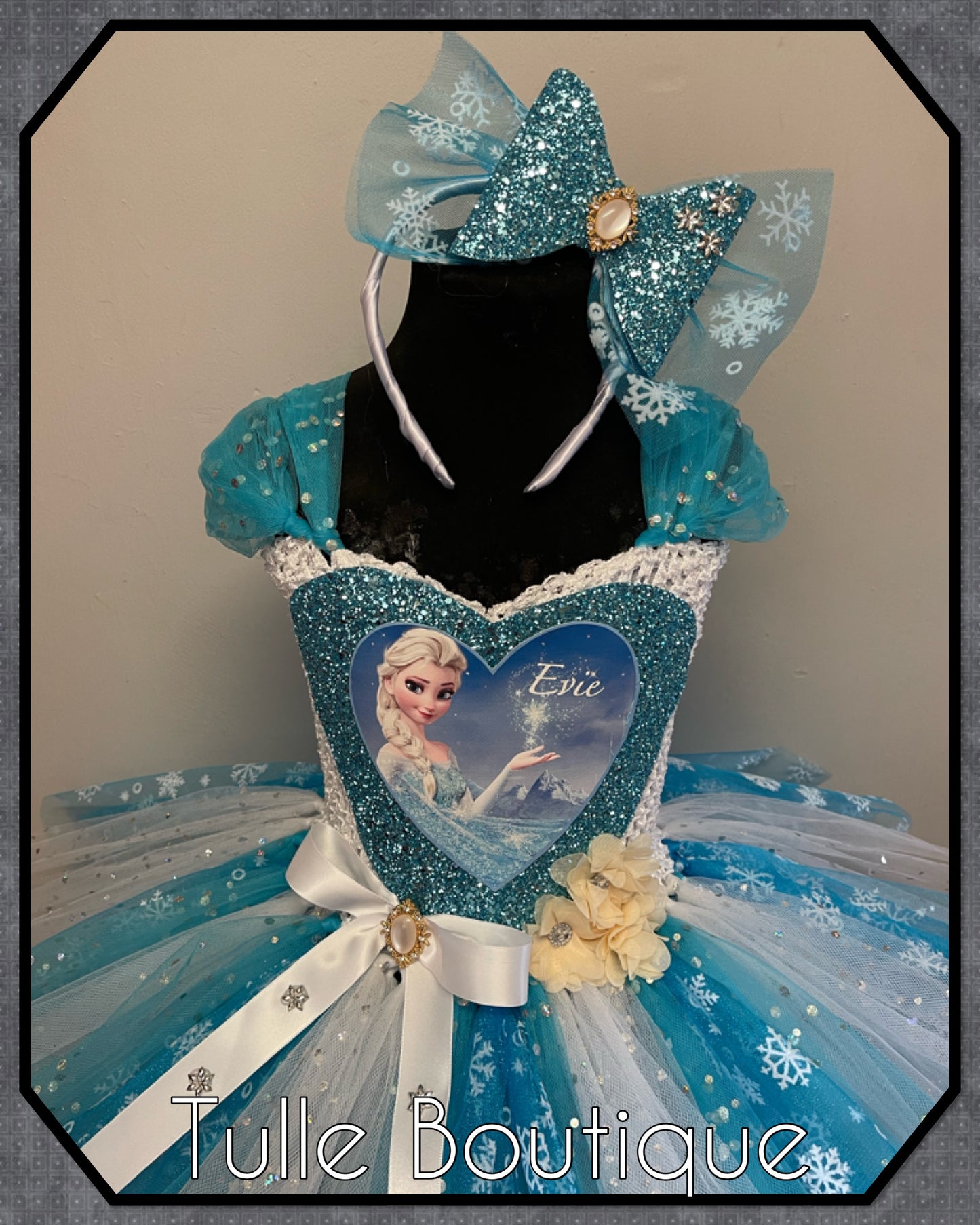 Frozen snowflake Elsa birthday party princess tutu dress